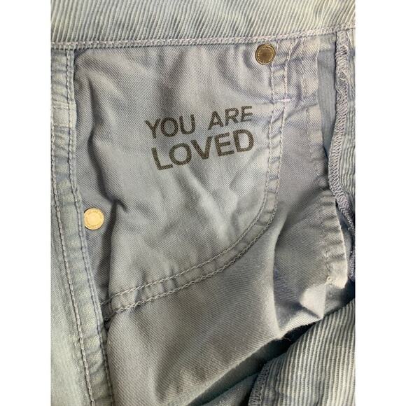 AMO Bella Corduroy Powder Blue High Rise Straight Leg Jeans - Size 27 - Picture 5 of 8